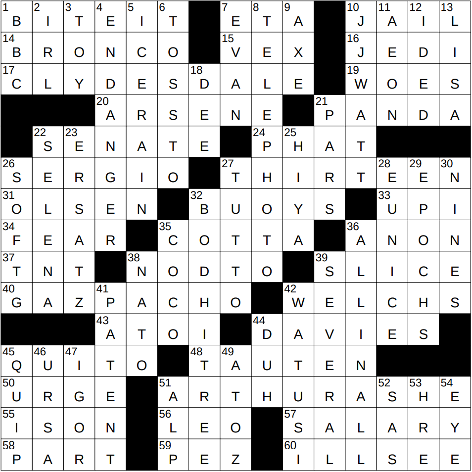 Response To A Casual Greeting Crossword