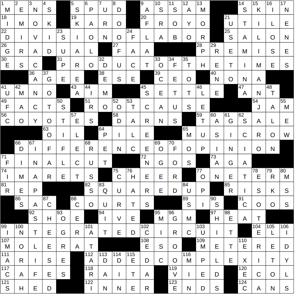 0119 25 NY Times Crossword 19 Jan 25 Sunday NYXCrossword