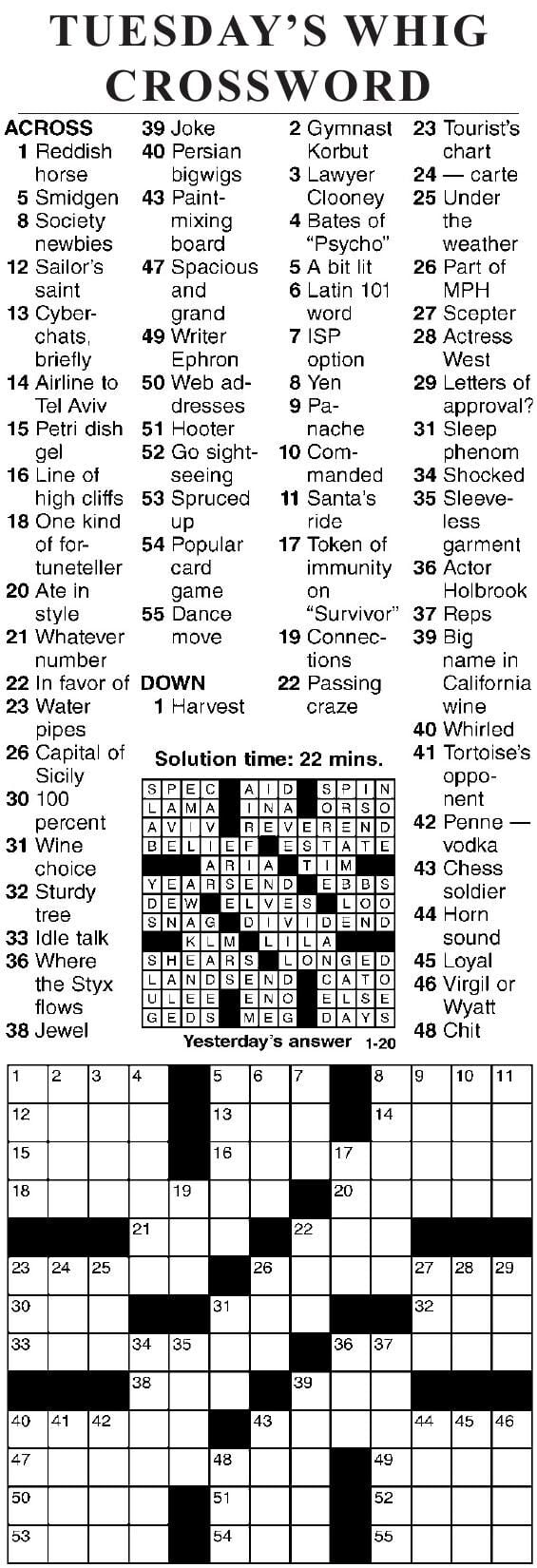 General Assembly Vip Crossword