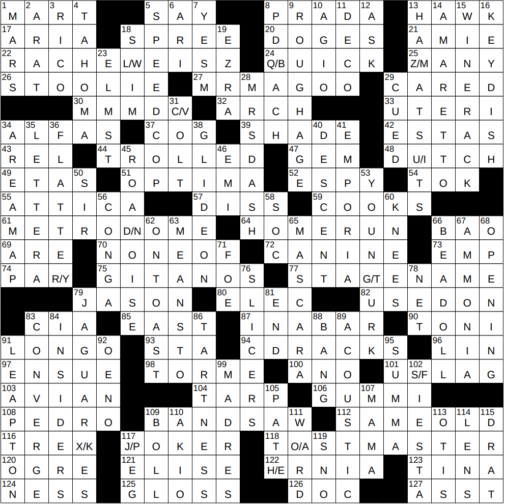 0202 25 NY Times Crossword 2 Feb 25 Sunday NYXCrossword