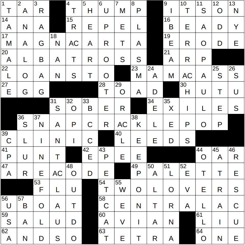 0625 25 NY Times Crossword 25 Jun 25 Wednesday NYXCrossword