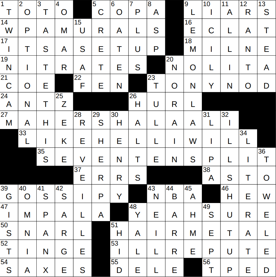 0713 24 NY Times Crossword 13 Jul 24 Saturday NYXCrossword