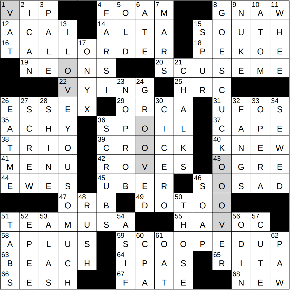 0722 25 NY Times Crossword 22 Jul 25 Tuesday NYXCrossword