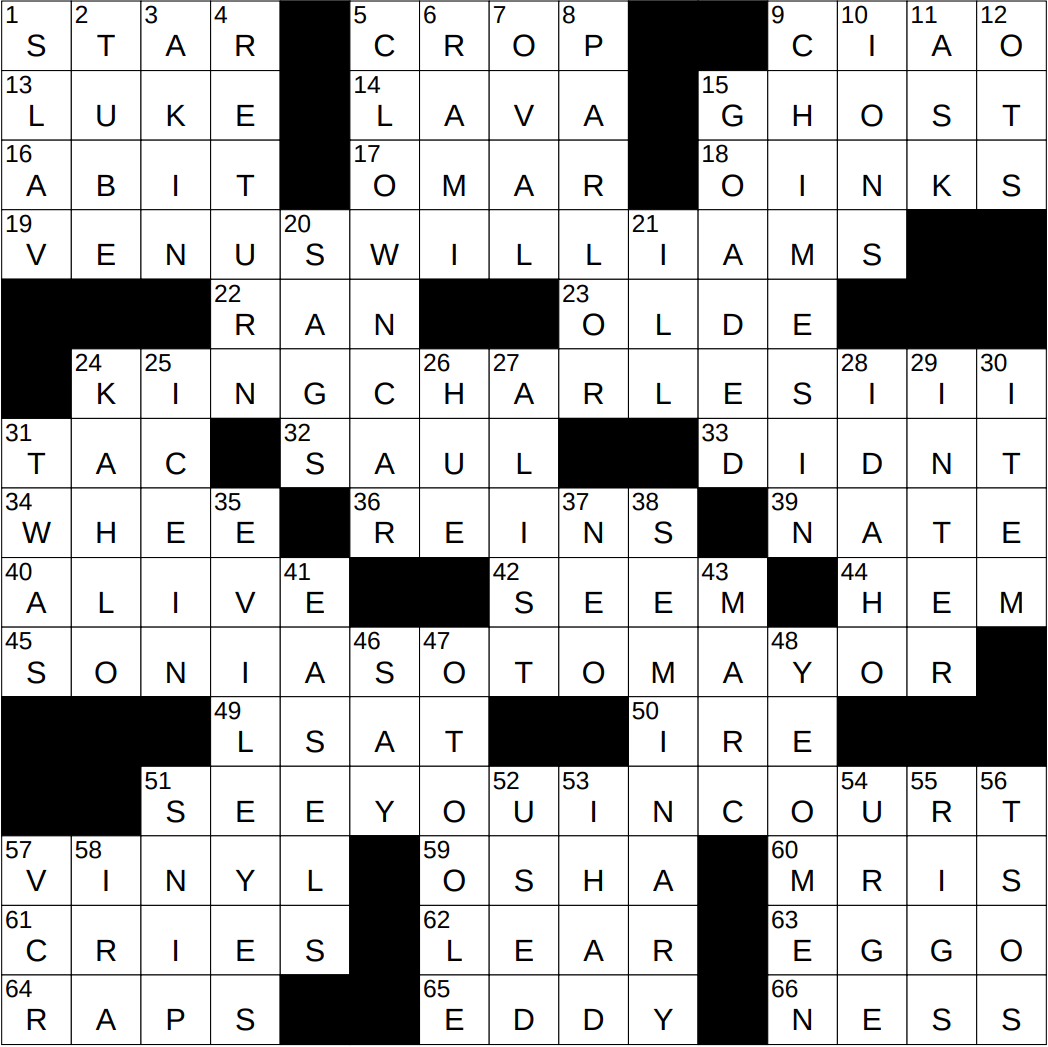 Nighttime Sound Nyt Crossword