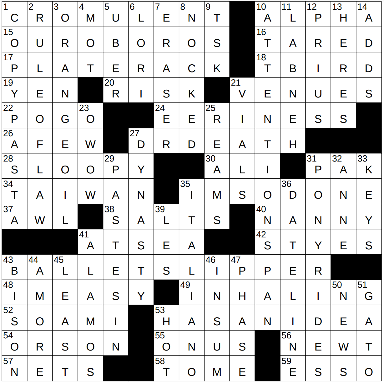 Short Witticism Crossword
