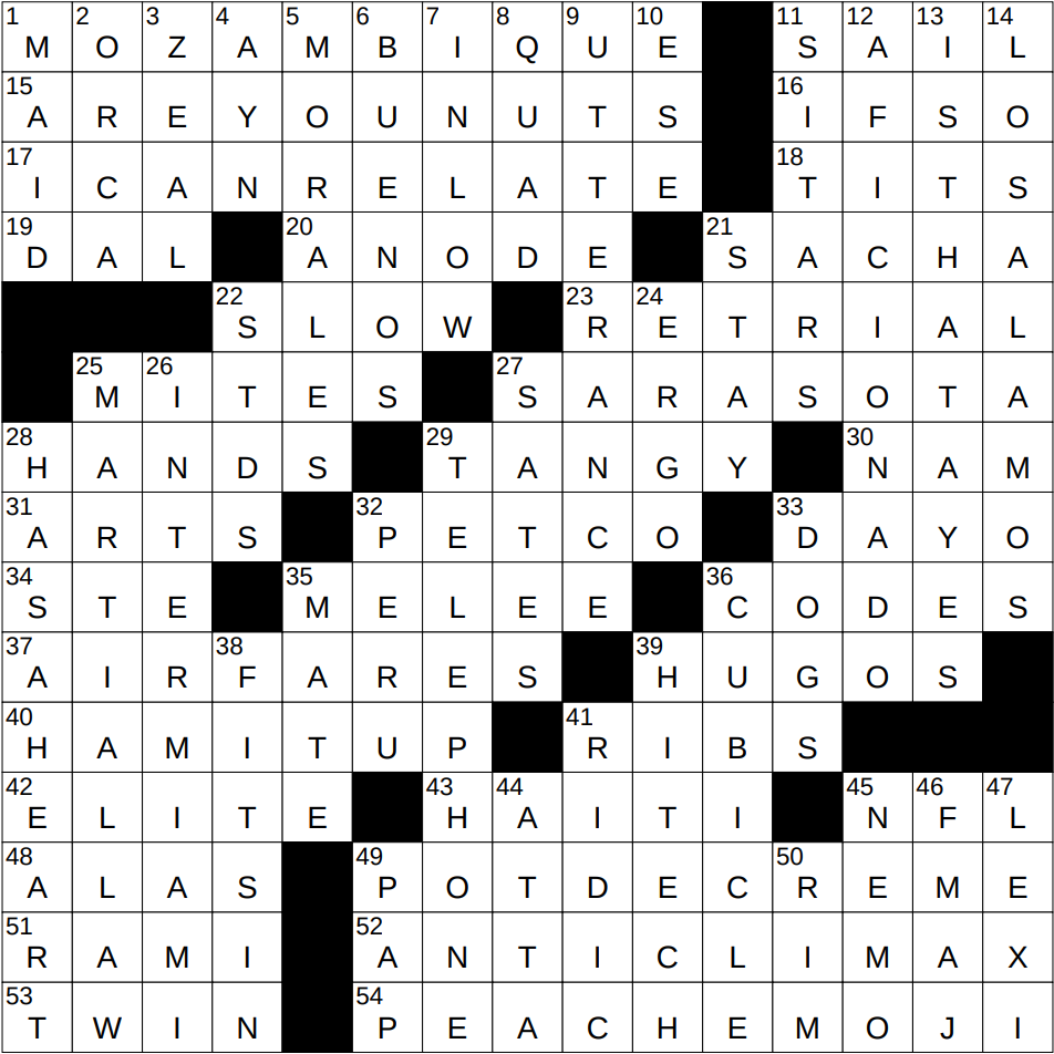 0921 24 NY Times Crossword 21 Sep 24 Saturday NYXCrossword
