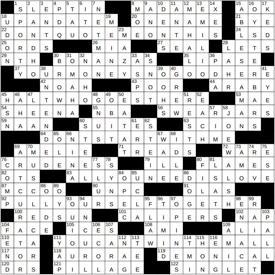 Legato Mark Crossword