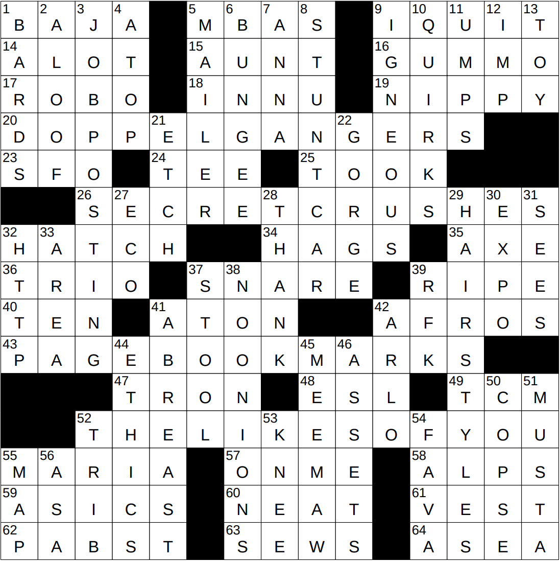 1105 25 NY Times Crossword 5 Nov 25 Wednesday NYXCrossword
