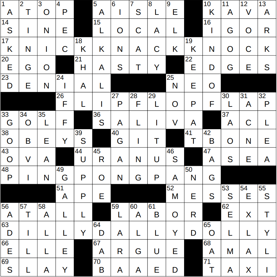 Thigh Tissue Informally Crossword