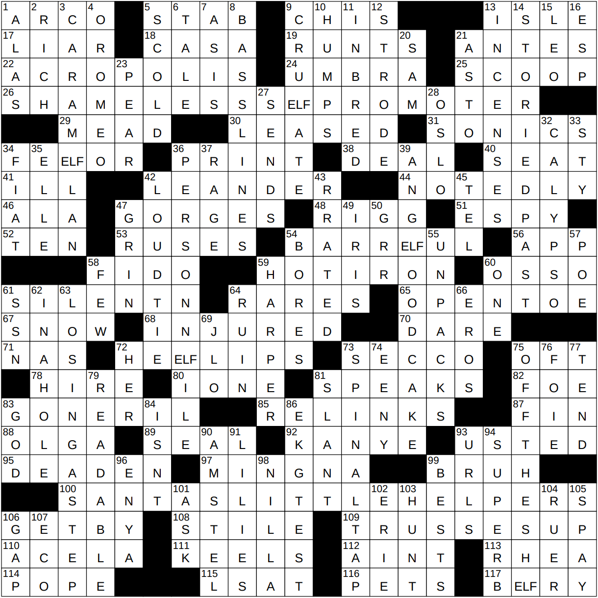 1224 23 NY Times Crossword 24 Dec 23 Sunday NYXCrossword