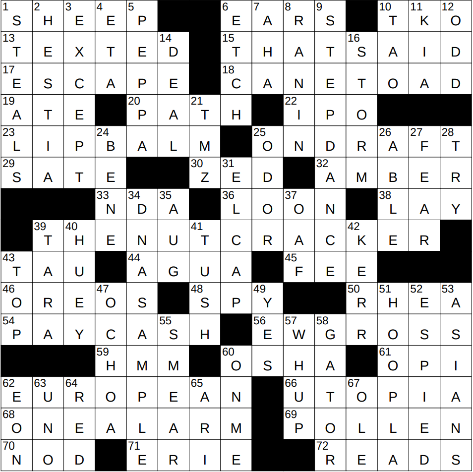 Lummox Crossword Clue