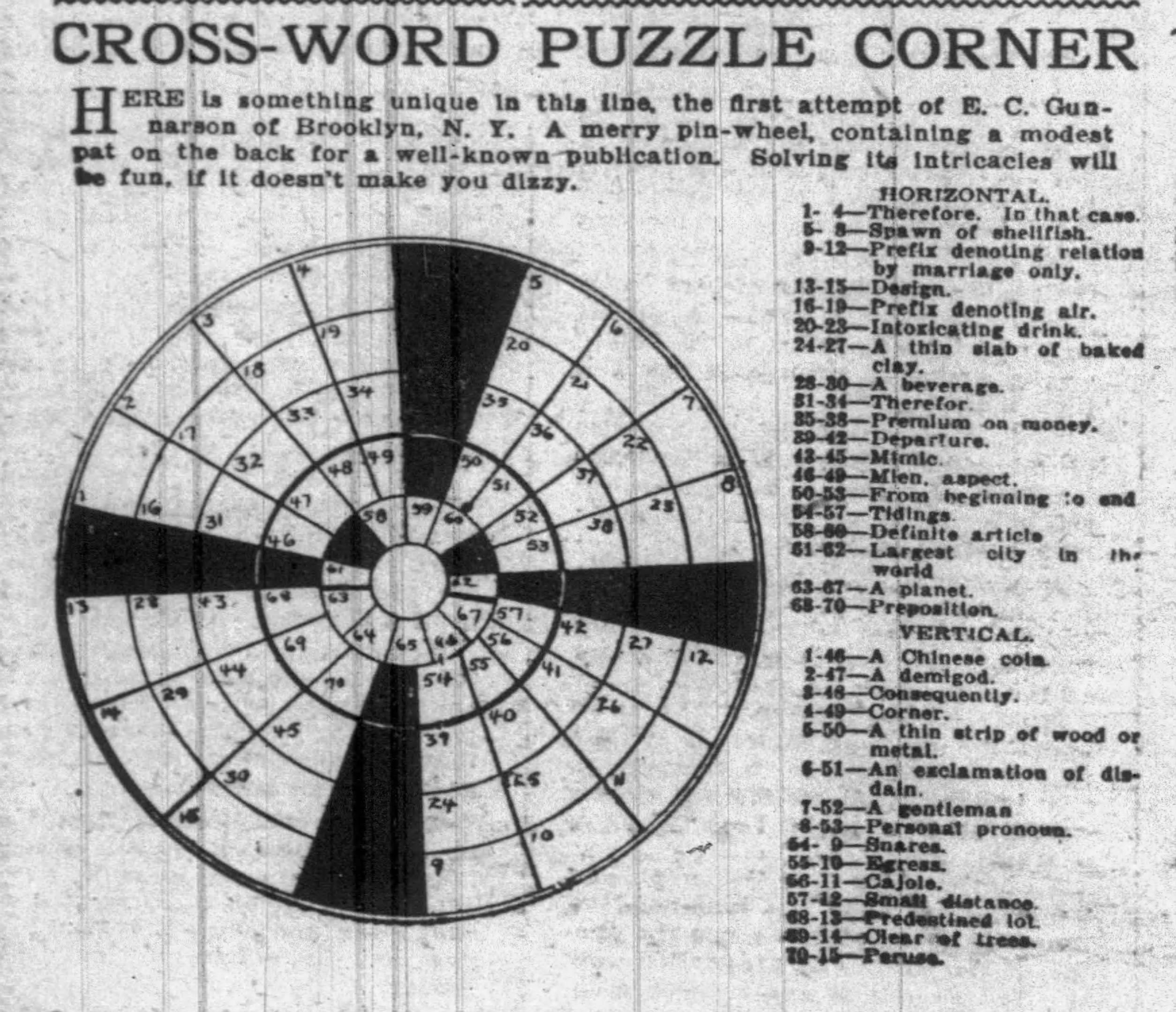 1922 The Year In Crosswords 3 Of 3 T Campbell s Grid