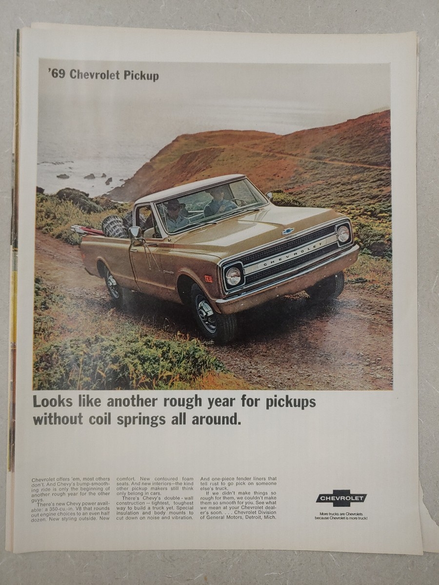 1968 69 VTG Original Magazine Ad CHEVROLET Truck Looks Like Another Rough Year EBay