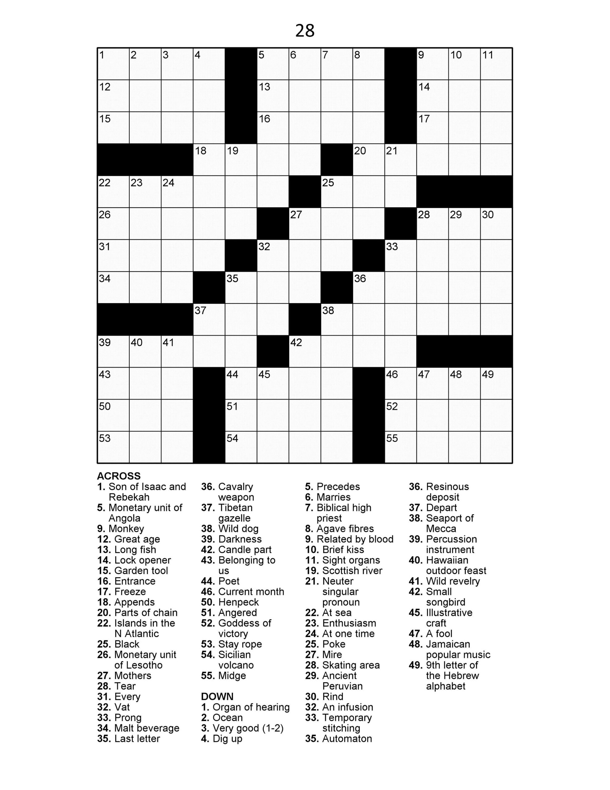Large Print Crossword