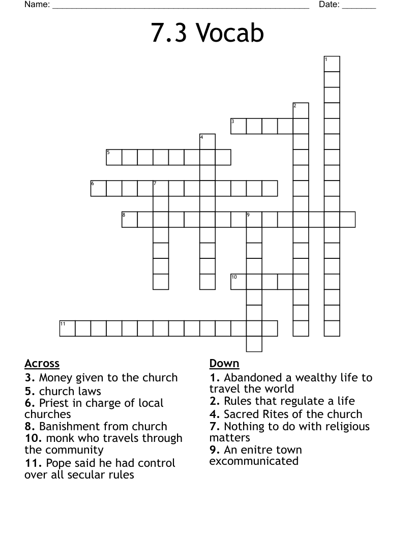 Secular Crossword Clue