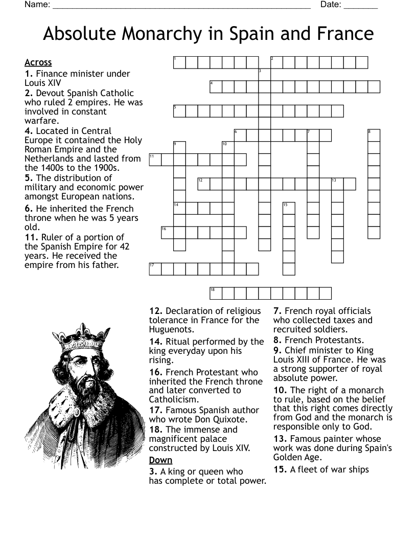 Absolute Monarchy In Spain And France Crossword WordMint Absolute Monarchy In Spain And France Crossword WordMint