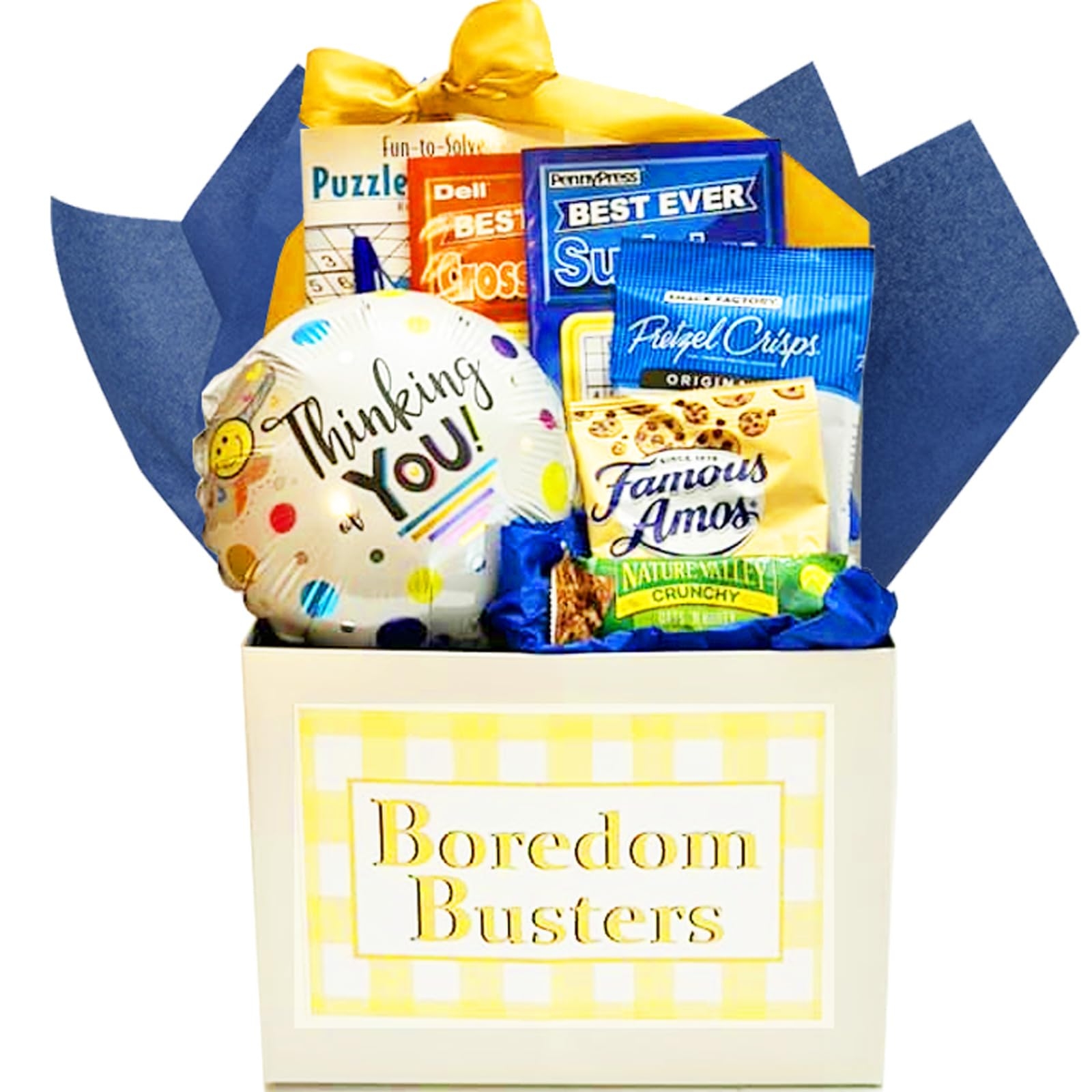 Amazon Gifts Fulfilled Boredom Buster Get Well Soon Gift Basket Care Package For Men For Women Food And Puzzle Books Gift Baskets With Crossword Word Seek Sudoku Puzzle Books