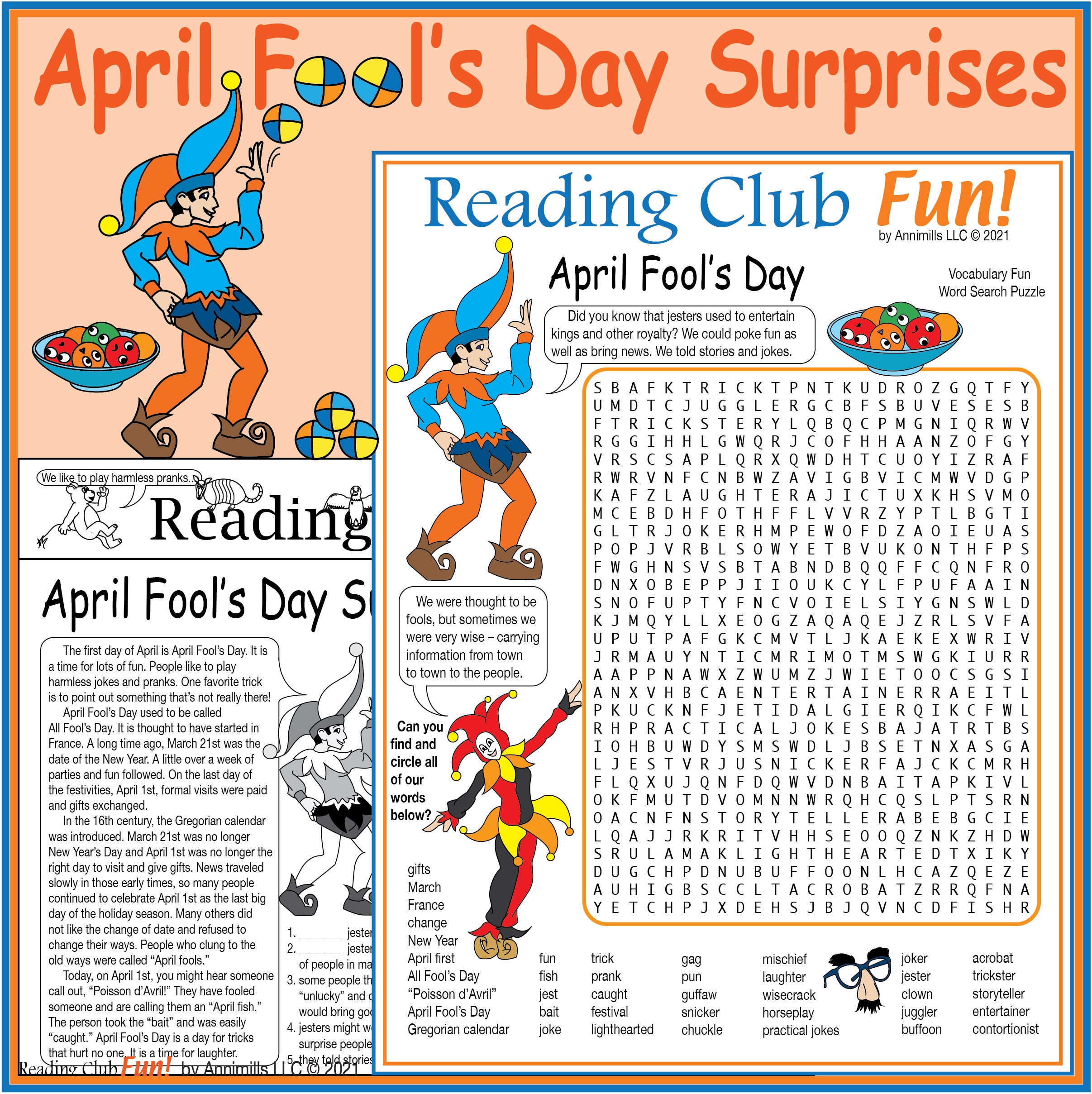 April Fool s Day Surprises Printable Puzzles Made By Teachers