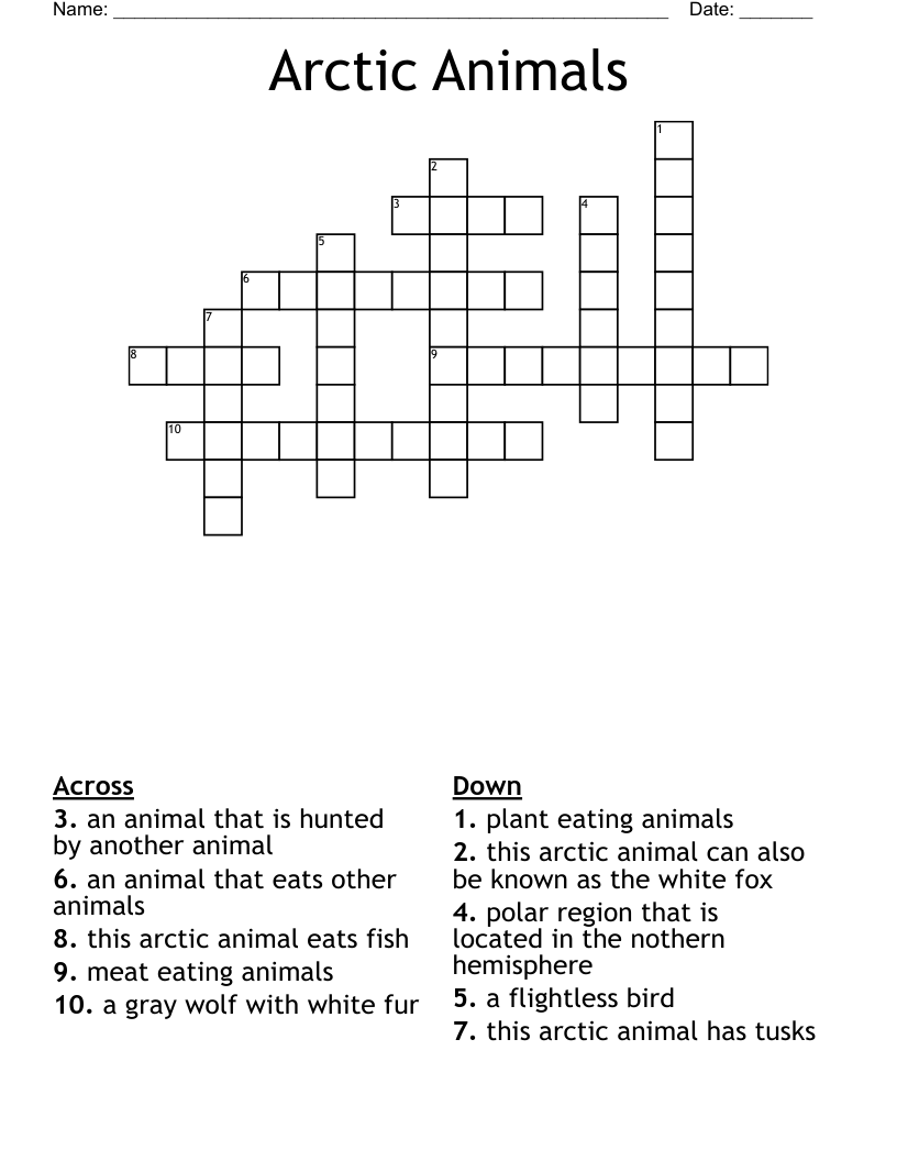 Arctic Bird Crossword