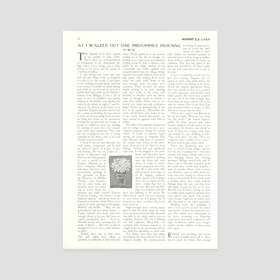 As I Walked Out One Midsummer Morning IV War The New Yorker