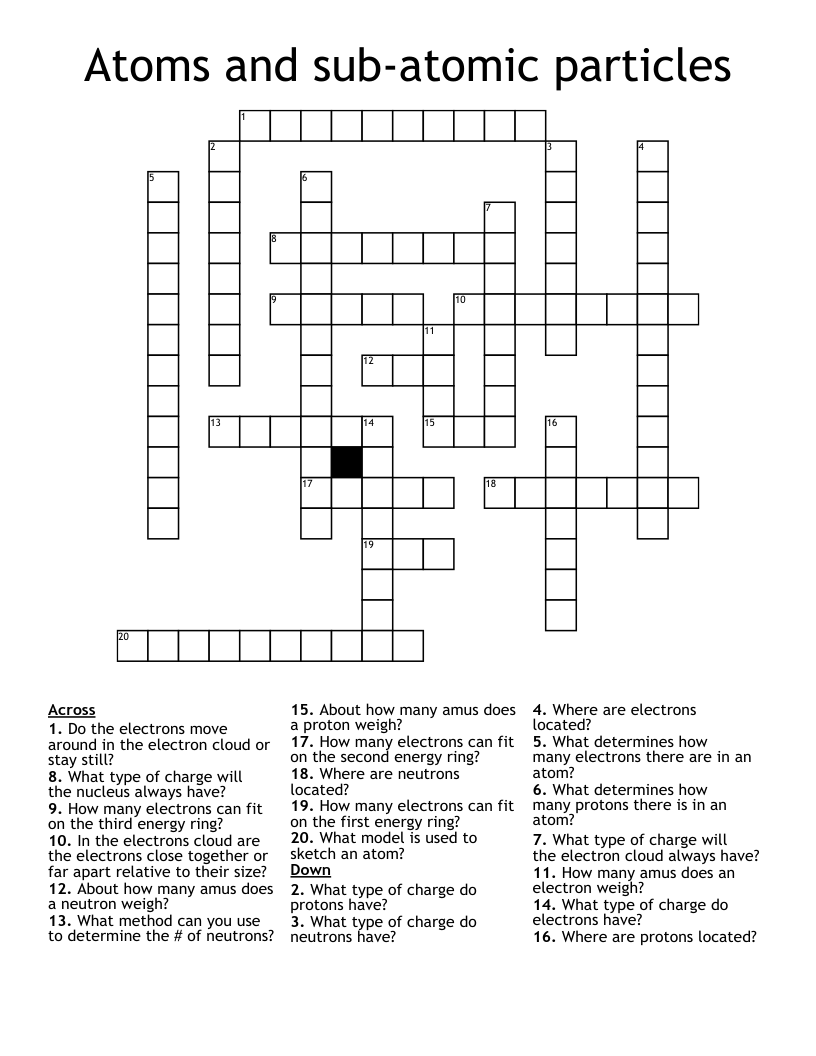 Charged Particle Crossword