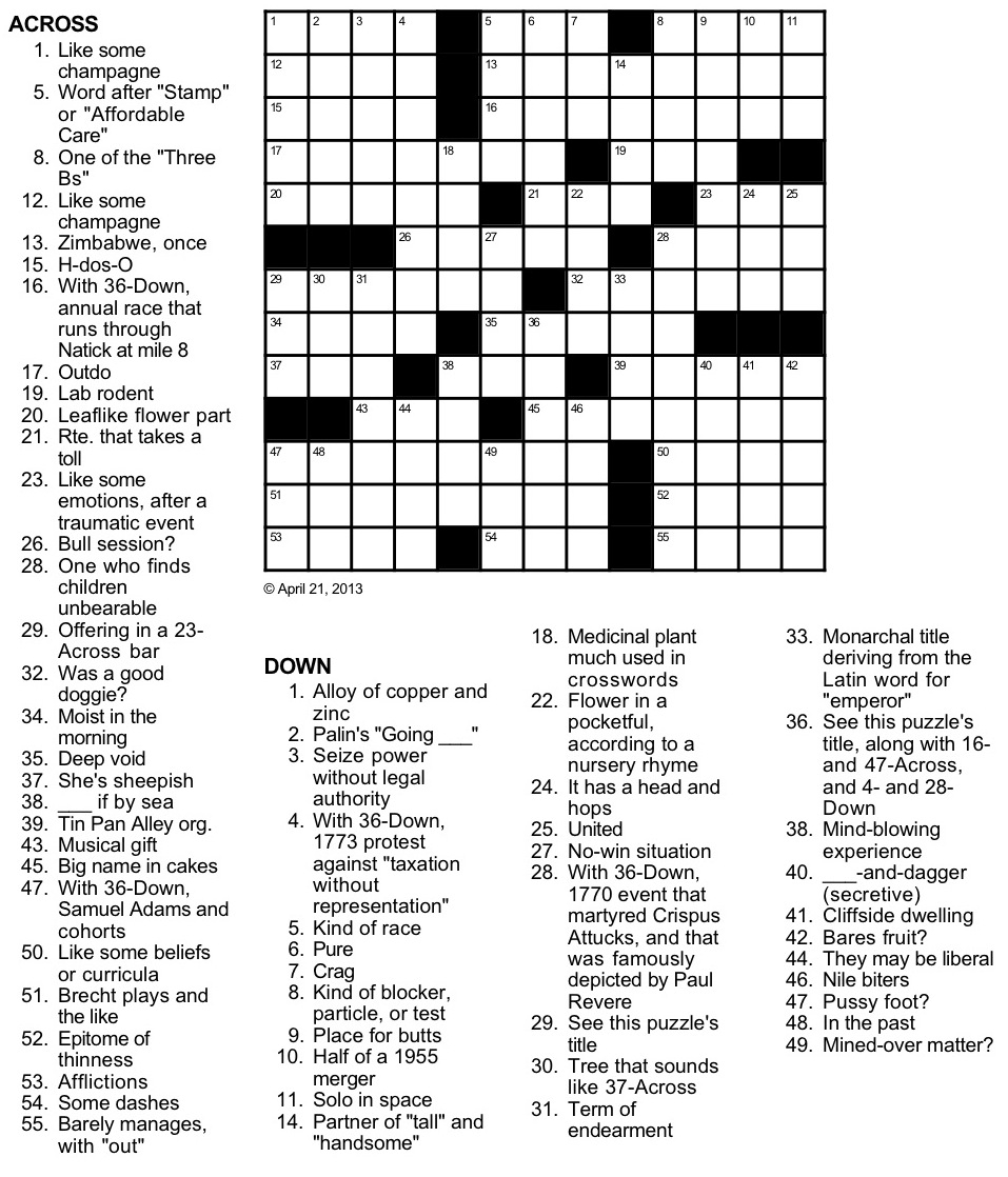 B Strong Natick Crossword Puzzle Natick