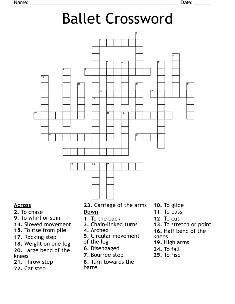 Ballet Bend Crossword