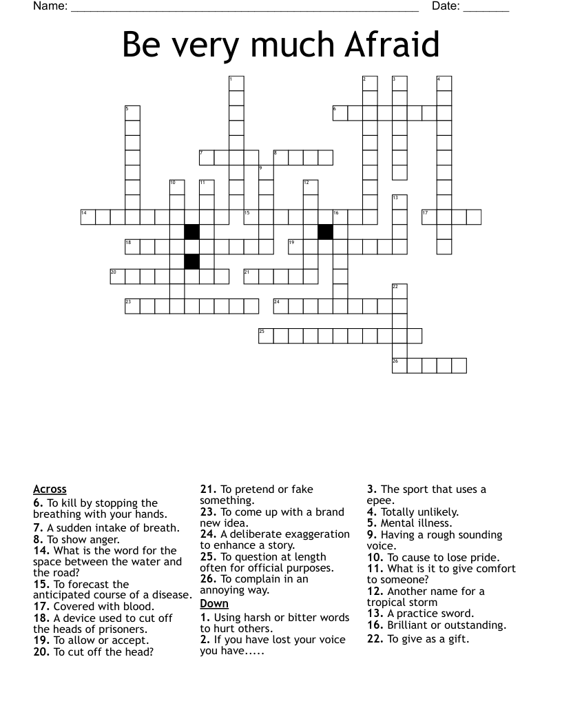 Rough It In Comfort Crossword