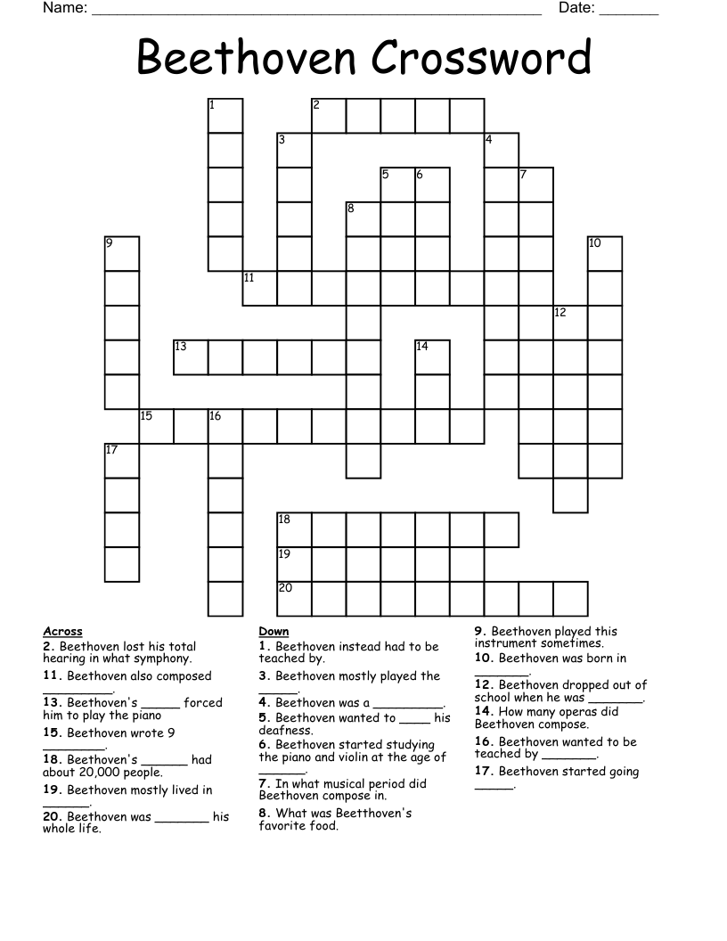 Crossword Beethoven’s Third