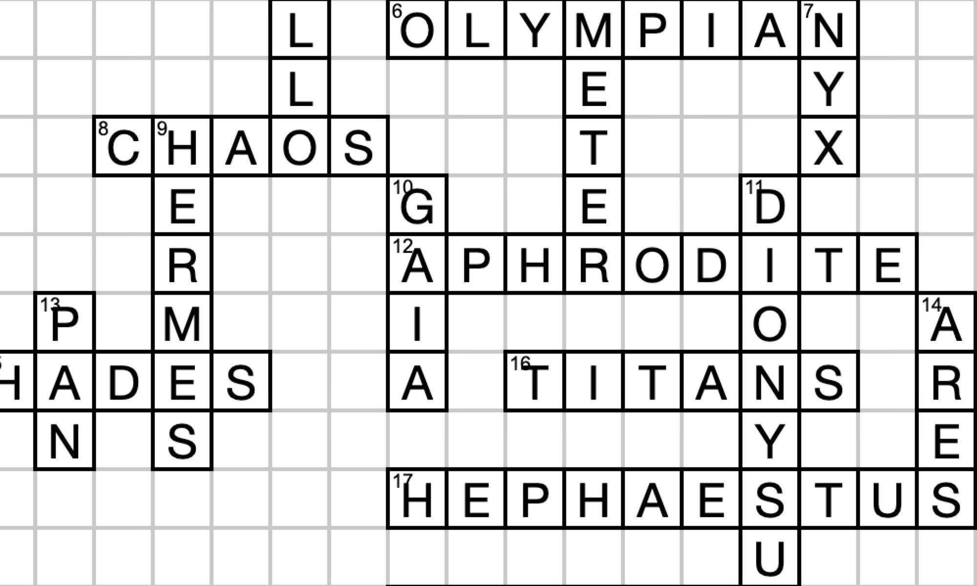 Beyond Crosswords Greek Gods