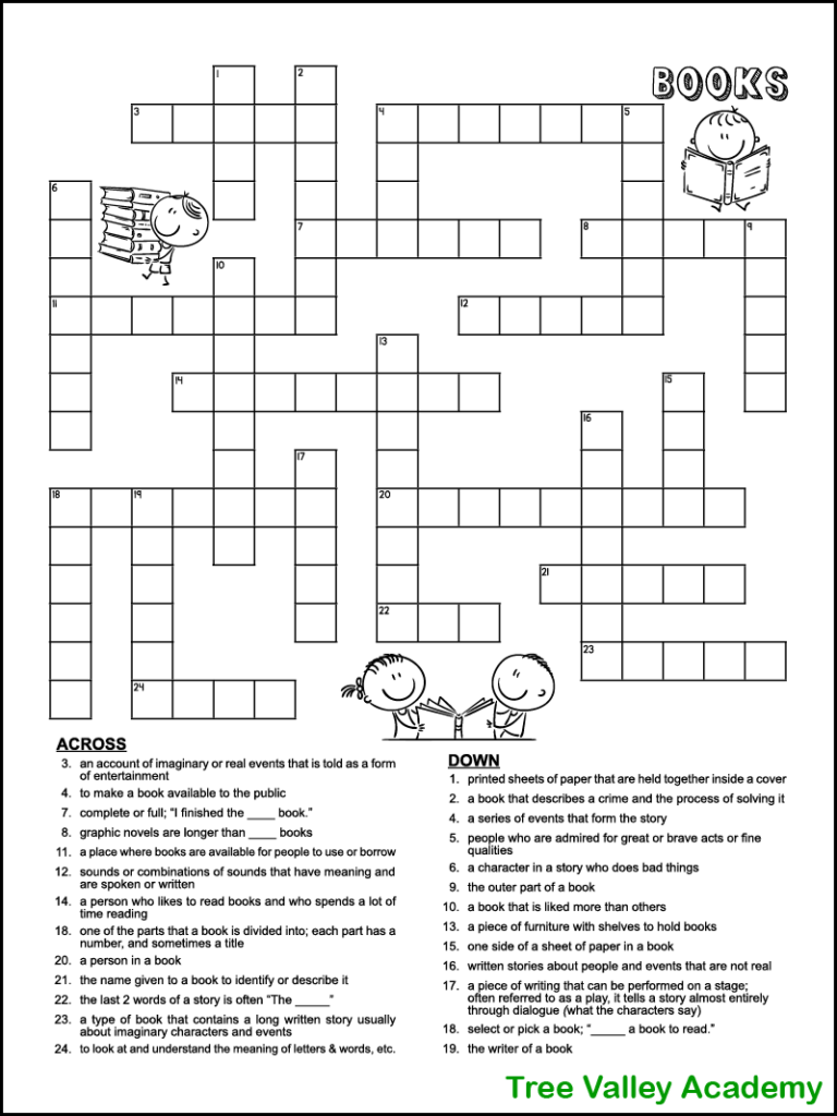 Books Crossword Puzzle
