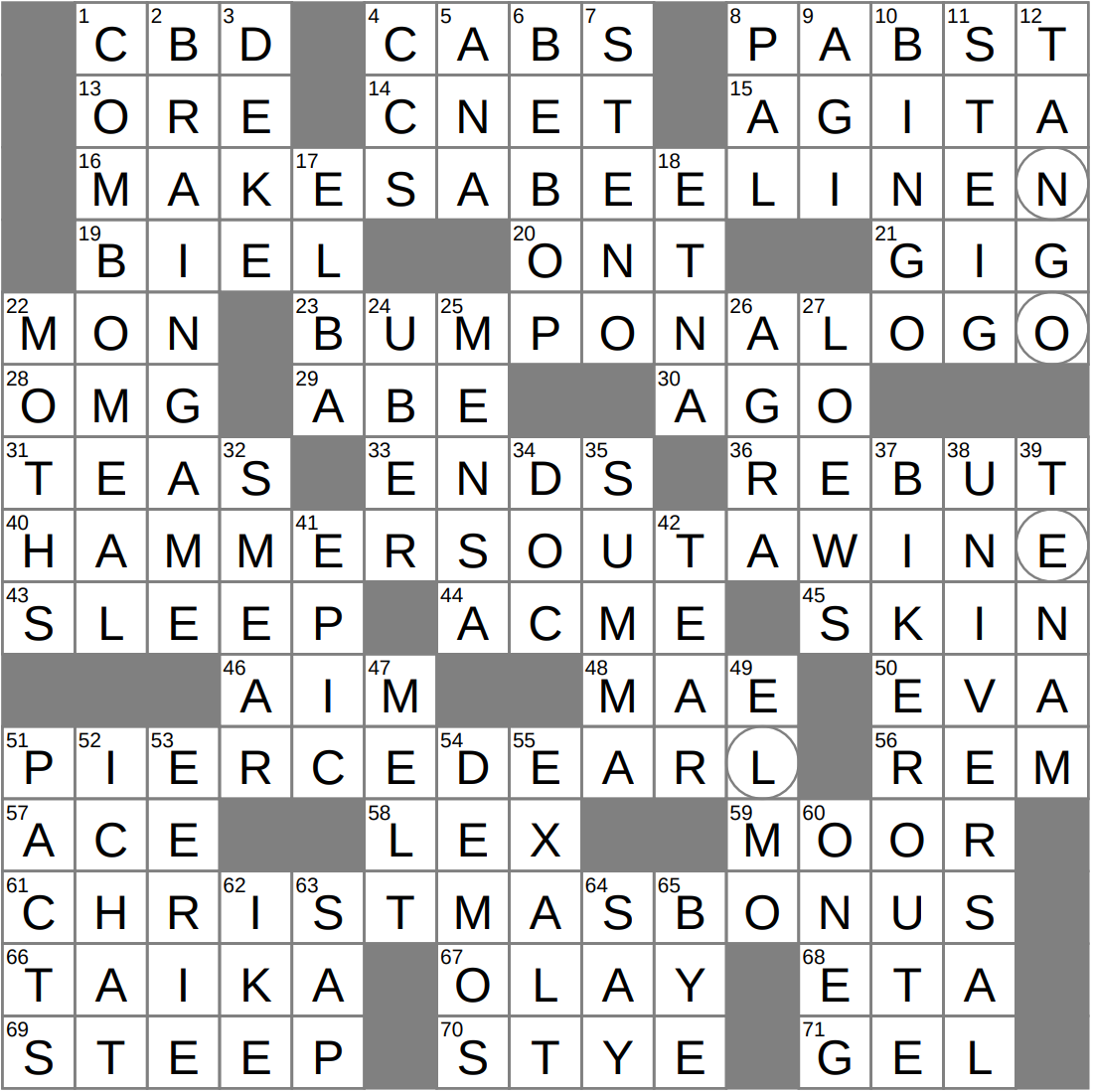 Rummy Drink Crossword Clue