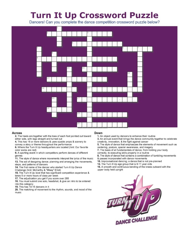 Can You Complete This Turn It Up Puzzle Turn It Up Dance Challenge