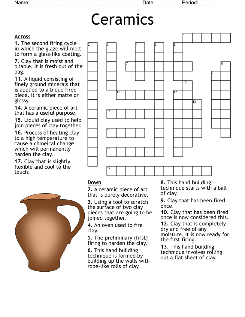 Ceramics Crossword WordMint Ceramics Crossword WordMint