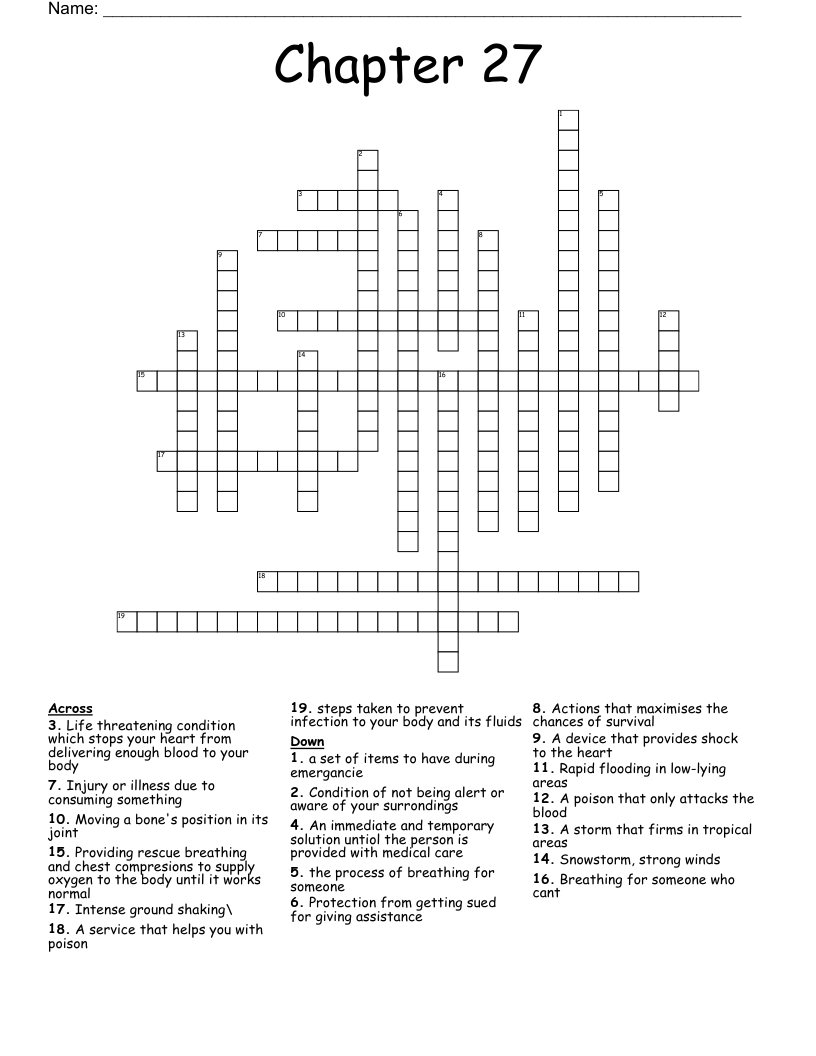 Chapter 27 Crossword WordMint