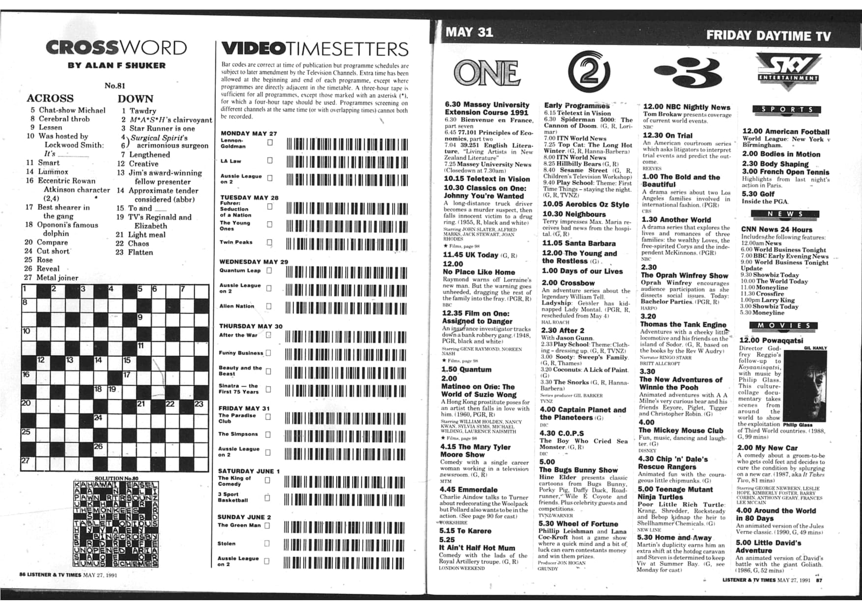 Classic NZ TV Listings Page 53 TV History Media Spy