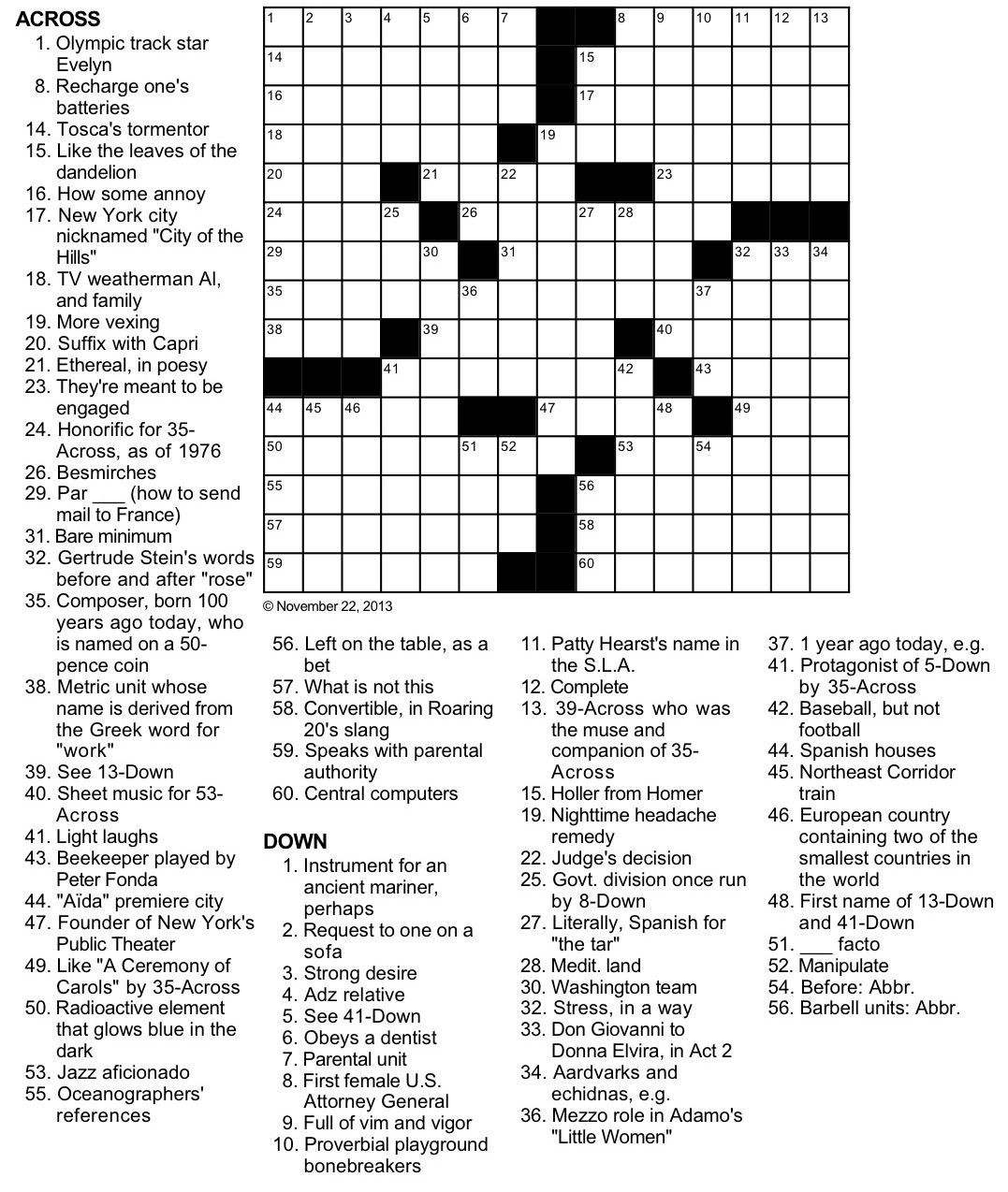 Muse Of Music Crossword