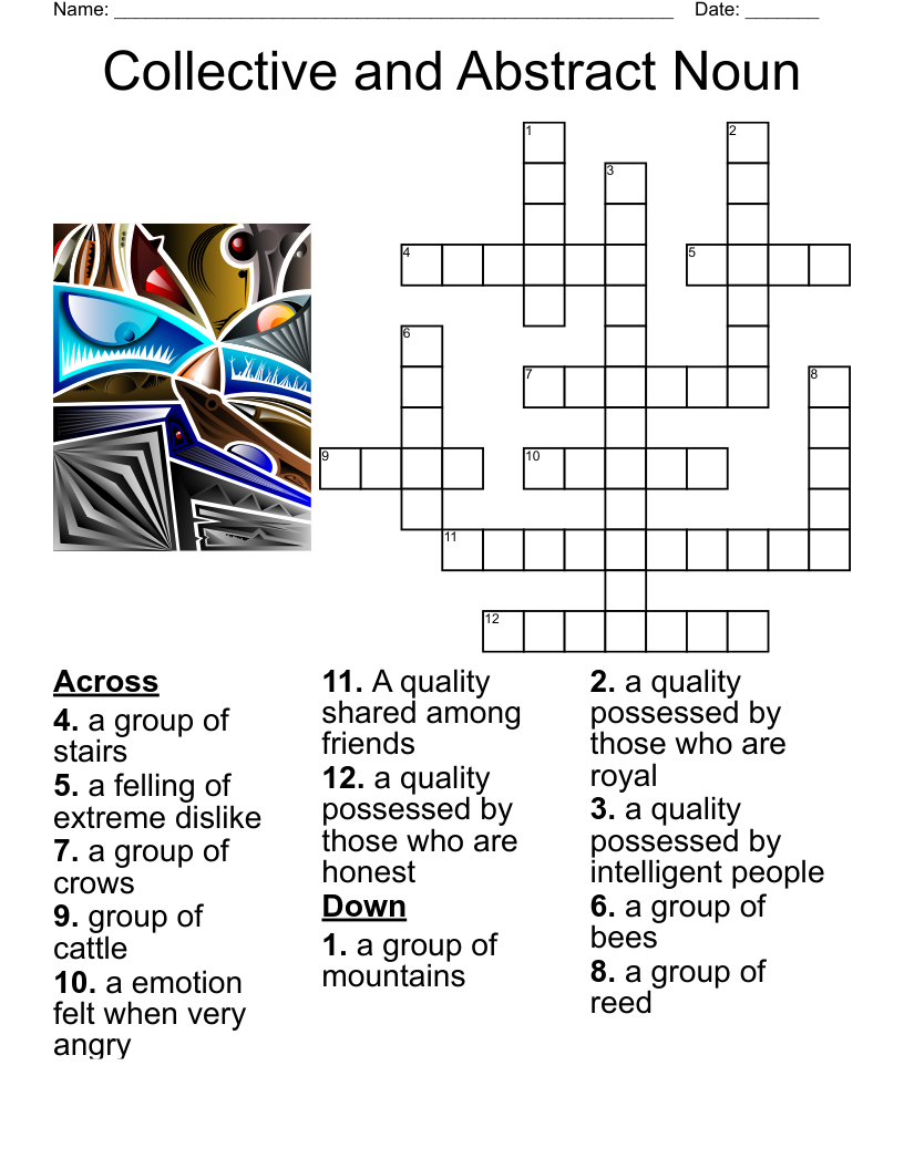 Collective And Abstract Noun Crossword WordMint Collective And Abstract Noun Crossword WordMint