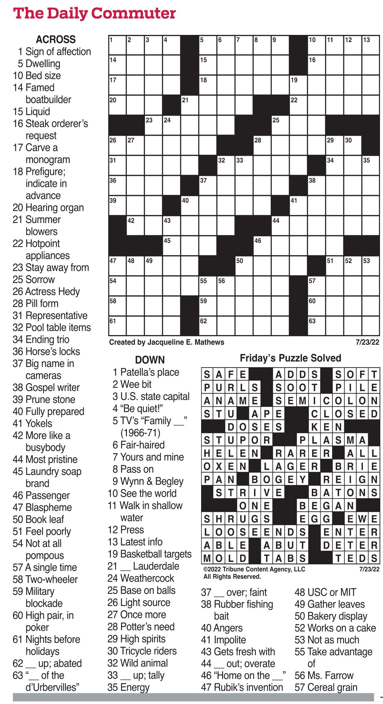 Daily Commuter Crossword