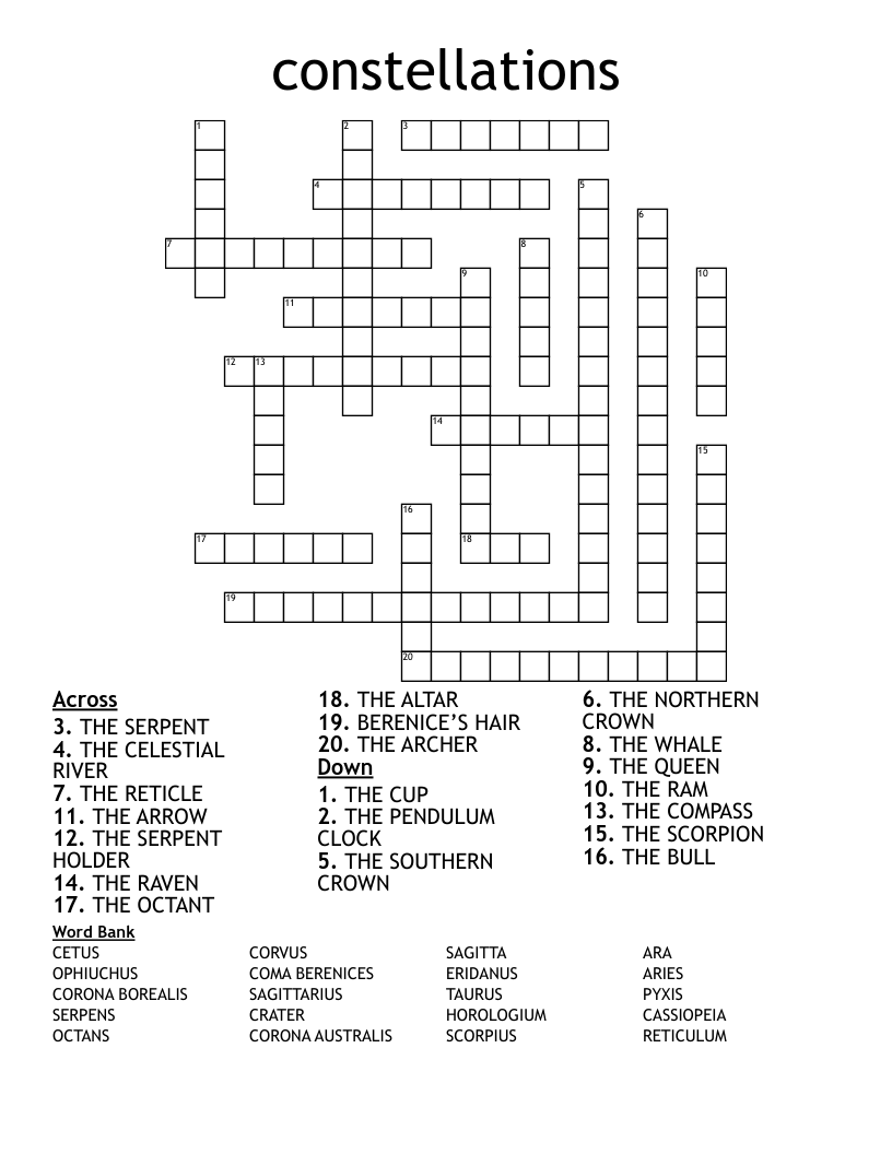 Altar Constellation Crossword
