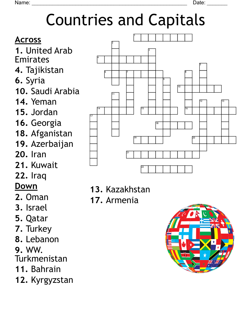 Qatar Capital Crossword