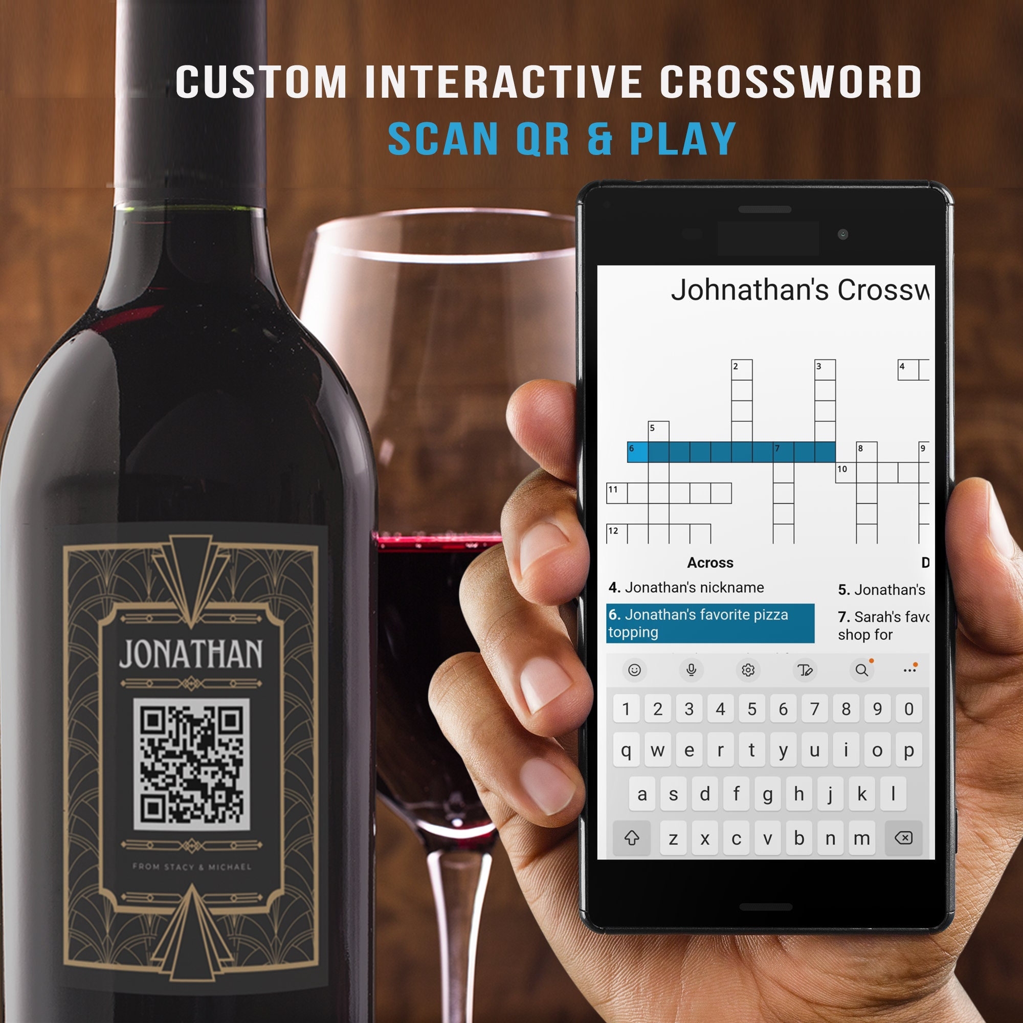 Create Your Own Crossword Puzzle Interactive Custom Crossword Puzzle Scan QR Giftcard To Access Your Personalised Crossword Gifts Etsy