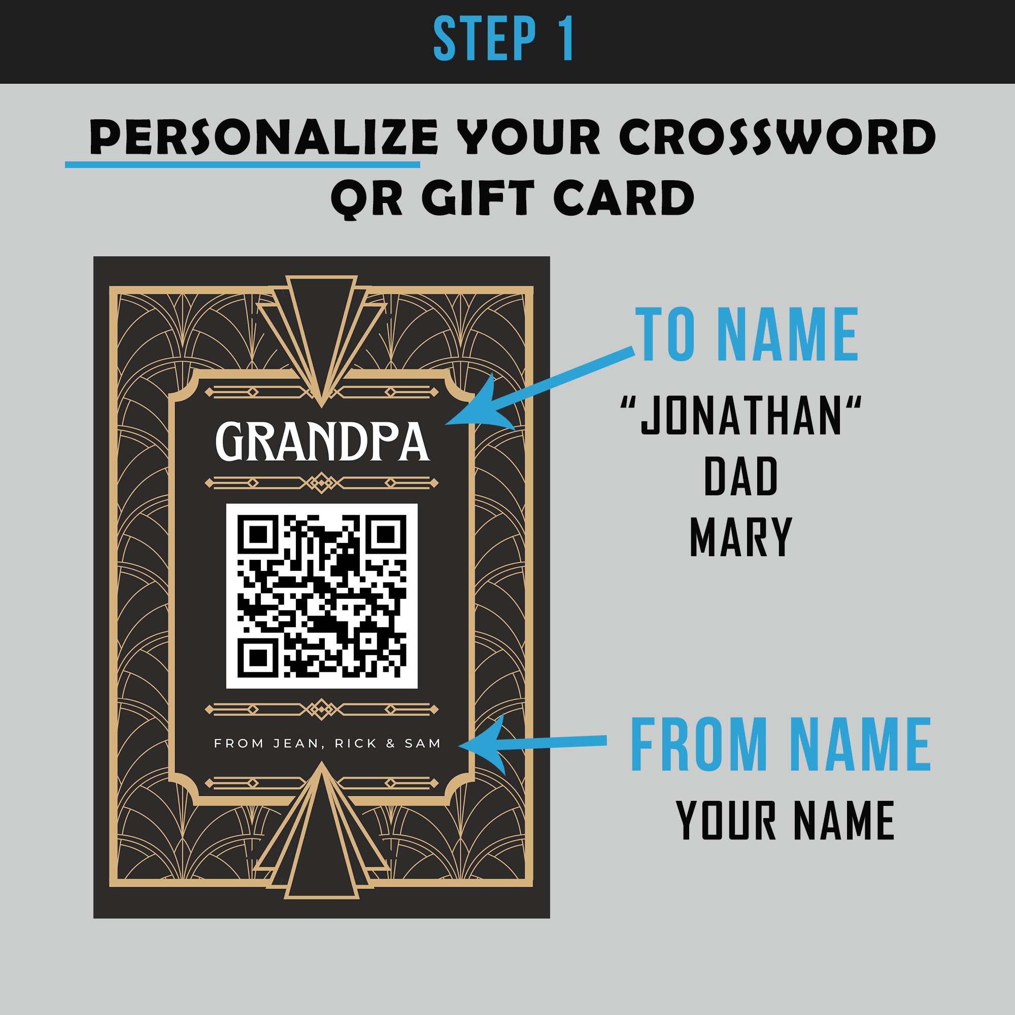 Create Your Own Crossword Puzzle Interactive Custom Crossword Puzzle Scan QR Giftcard To Access Your Personalised Crossword Gifts Etsy
