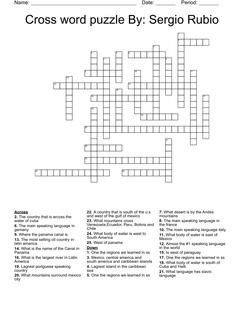 santiago natives crossword