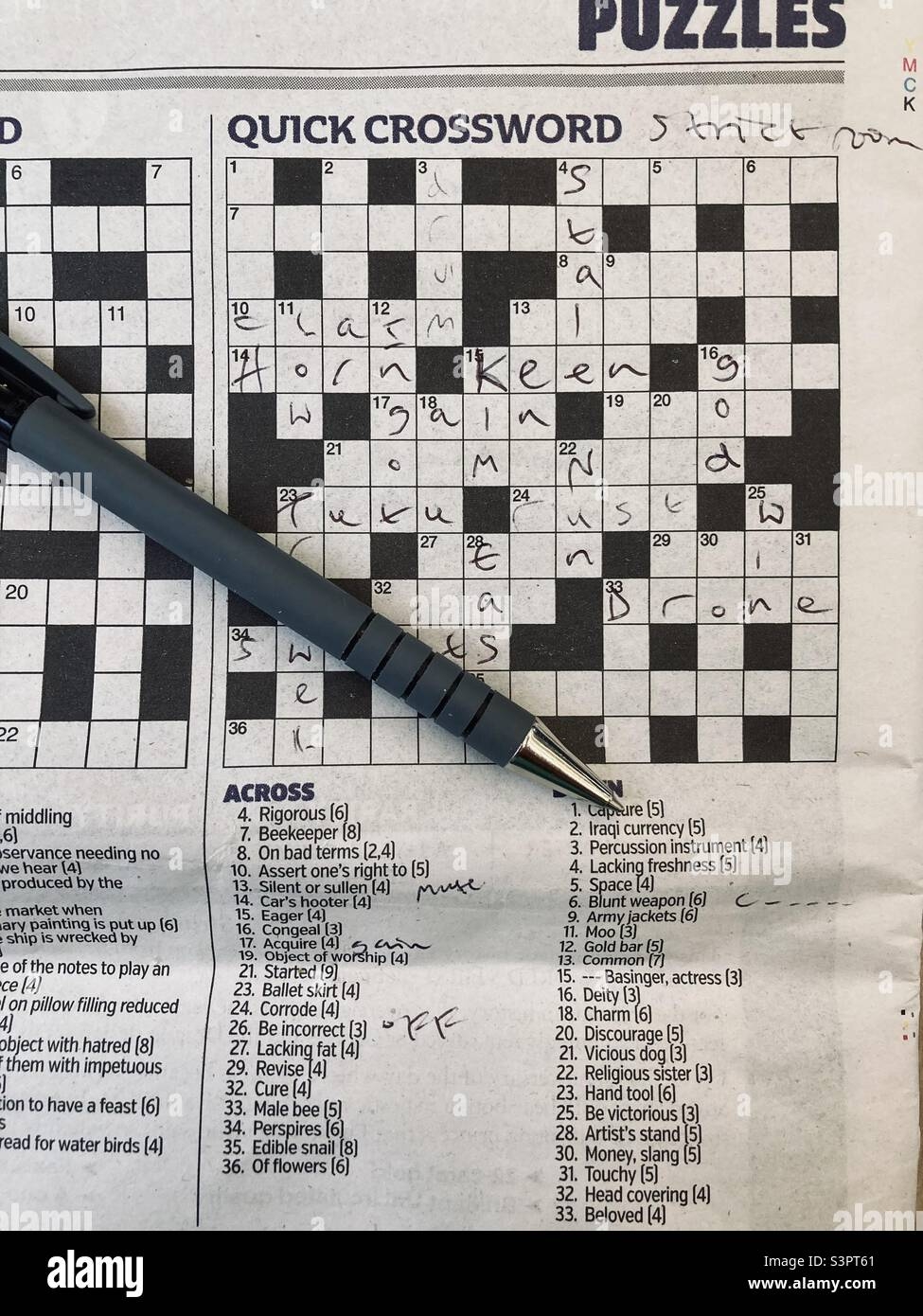 Crossword From Above Hi res Stock Photography And Images Alamy