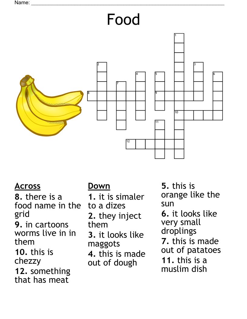 Culinary Terms Crossword WordMint