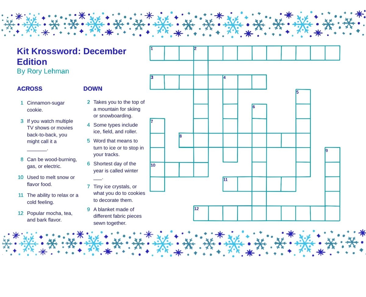 December Monthly Crossword The Evanstonian