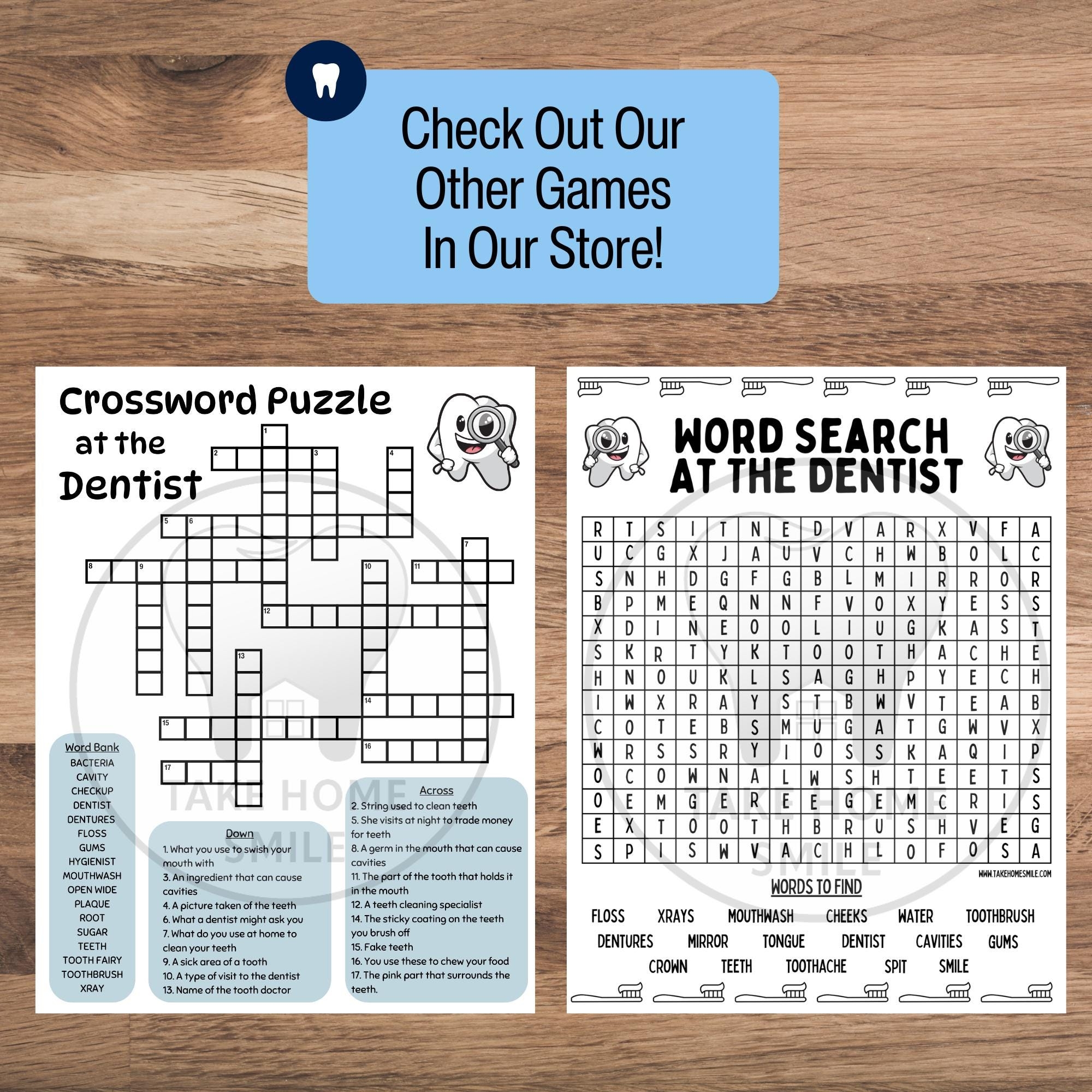 Dental Crossword Puzzle For Waiting Room New Pediatric Dentist Office Dental Game Pediatric Dental Office Gift Digital Download For Teachers Etsy Ireland