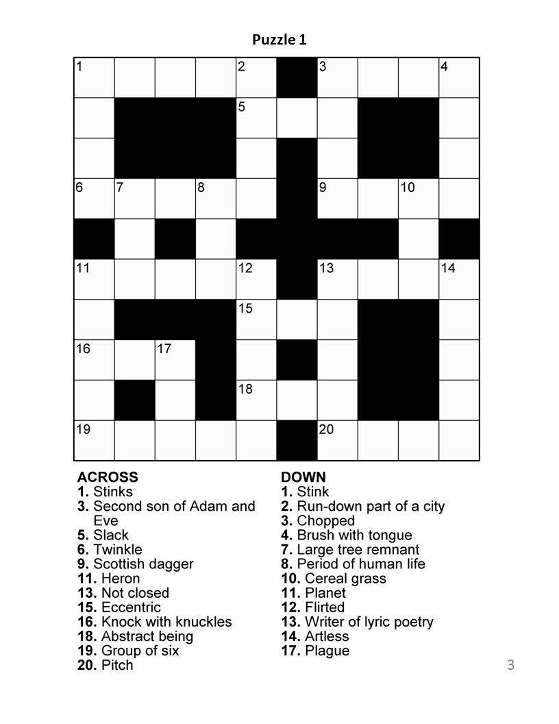 Digital Download 100 Printable Crossword Puzzles For Adults Fun Activities Book For Seniors Large Print Easy To Read Games With Solutions Etsy Norway