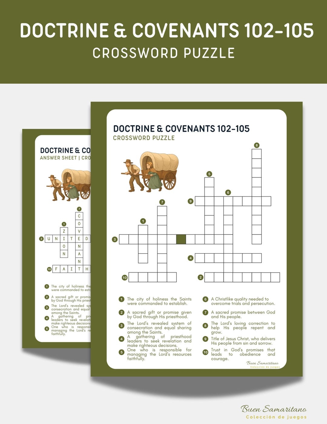 Doctrine And Covenants 102 105 Crossword Puzzle LDS Come Follow Me 2025 Printable For Primary Seminary Sunday School And FHE Etsy